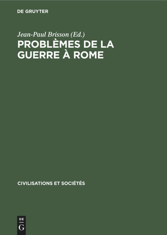 Front cover_Problèmes de la guerre à Rome