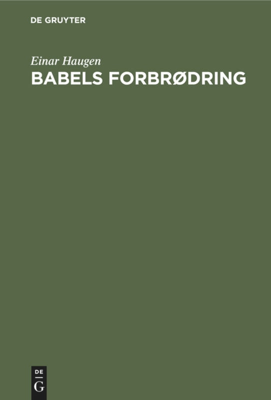 Front cover_Babels forbrødring