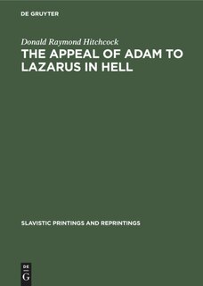 Front cover_The Appeal of Adam to Lazarus in Hell