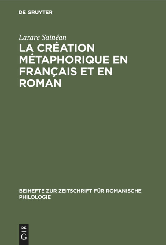 Front cover_La création métaphorique en français et en roman