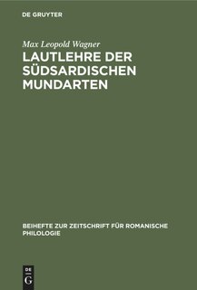 Front cover_Lautlehre der Südsardischen Mundarten
