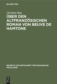 Couverture_Über den altfranzösischen Roman von Beuve de Hamtone
