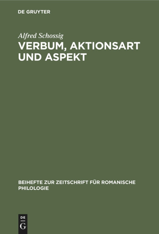 Front cover_Verbum, Aktionsart und Aspekt