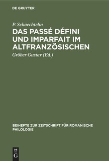 Front cover_Das Passé défini und Imparfait im Altfranzösischen