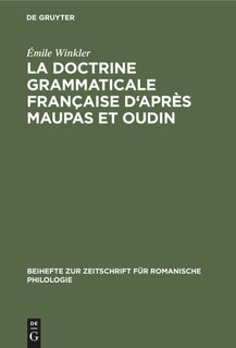 Couverture_La doctrine grammaticale française d'après Maupas et Oudin