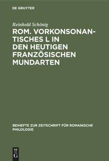 Front cover_Rom. vorkonsonantisches L in den heutigen französischen Mundarten