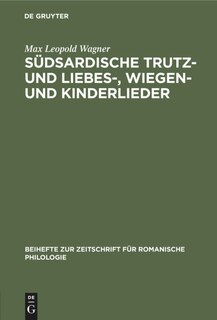 Front cover_Südsardische Trutz- und Liebes-, Wiegen- und Kinderlieder