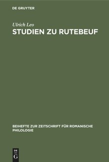 Couverture_Studien zu Rutebeuf
