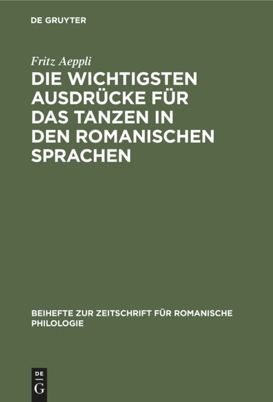 Couverture_Die wichtigsten Ausdrücke für das Tanzen in den romanischen Sprachen