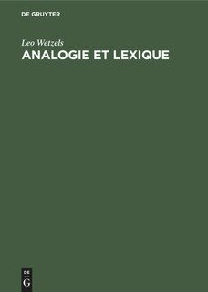 Front cover_Analogie et Lexique