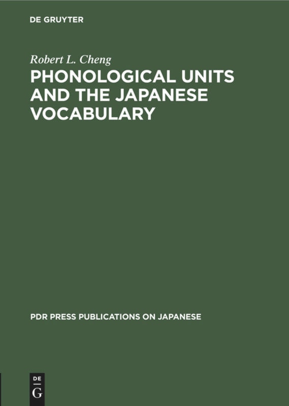 Front cover_Phonological Units and the Japanese Vocabulary