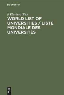 Couverture_World List of Universities / Liste Mondiale des Universités