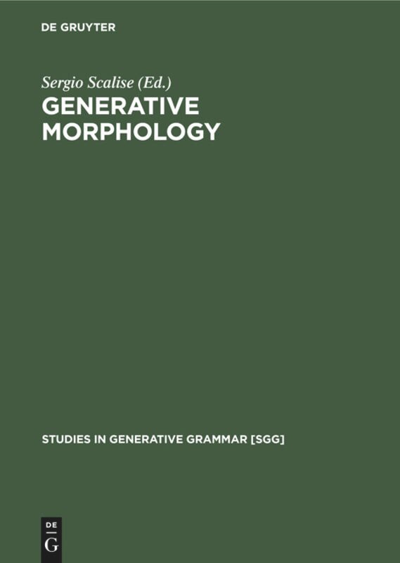 Front cover_Generative Morphology