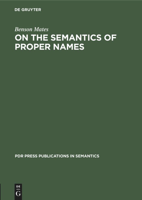 Couverture_On the Semantics of Proper Names
