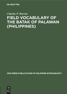Front cover_Field Vocabulary of the Batak of Palawan (Philippines)