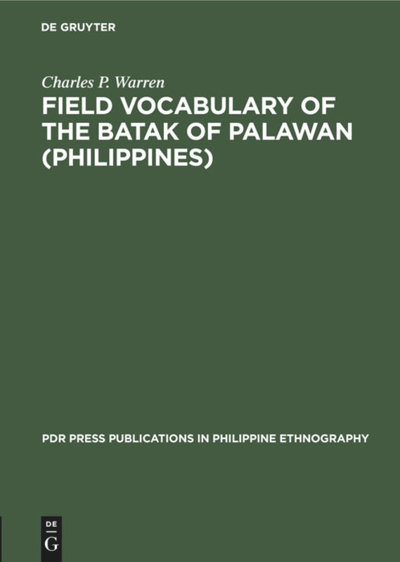 Front cover_Field Vocabulary of the Batak of Palawan (Philippines)