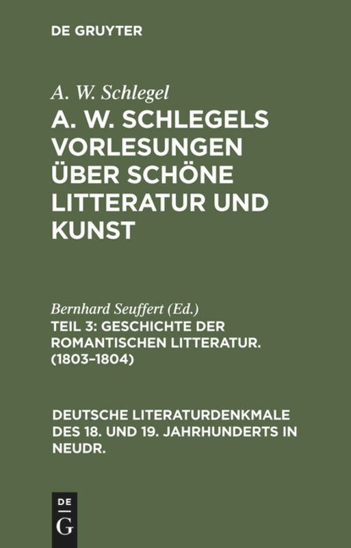 Front cover_Geschichte der Romantischen Litteratur. (1803–1804)