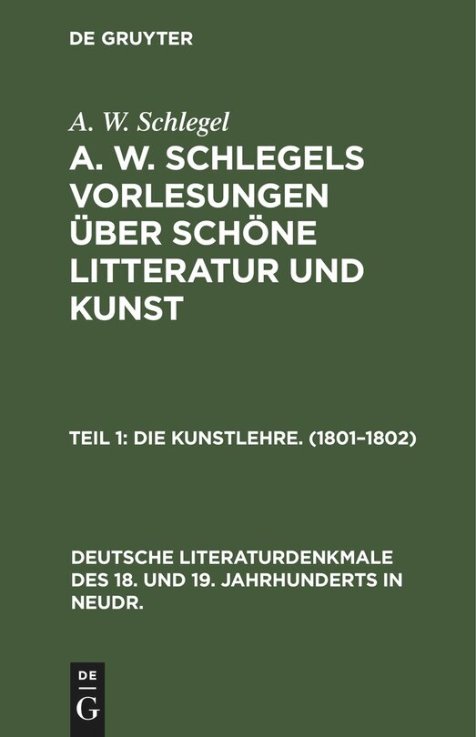 Die Kunstlehre. (1801–1802)