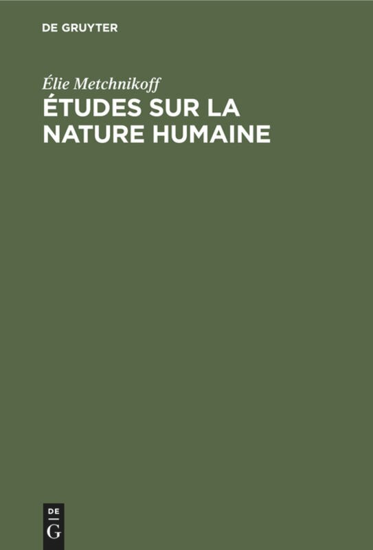 Front cover_Études sur la nature humaine