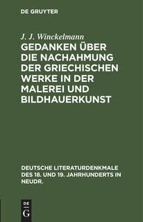 Front cover_Gedanken über die Nachahmung der griechischen Werke in der Malerei und Bildhauerkunst