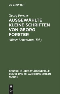 Front cover_Ausgewählte kleine Schriften von Georg Forster