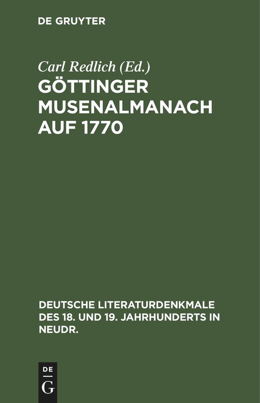 Front cover_Göttinger Musenalmanach auf 1770