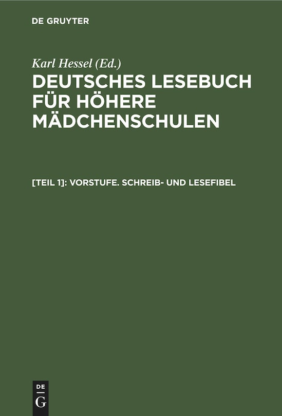 Couverture_Vorstufe. Schreib- und Lesefibel
