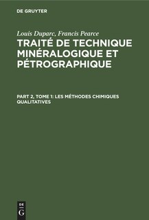 Front cover_Les méthodes chimiques qualitatives