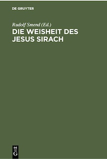 Front cover_Die Weisheit des Jesus Sirach