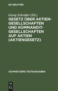Couverture_Gesetz über Aktiengesellschaften und Kommanditgesellschaften auf Aktien (Aktiengesetz)