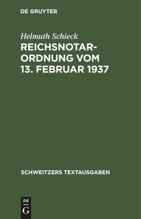 Front cover_Reichsnotarordnung vom 13. Februar 1937