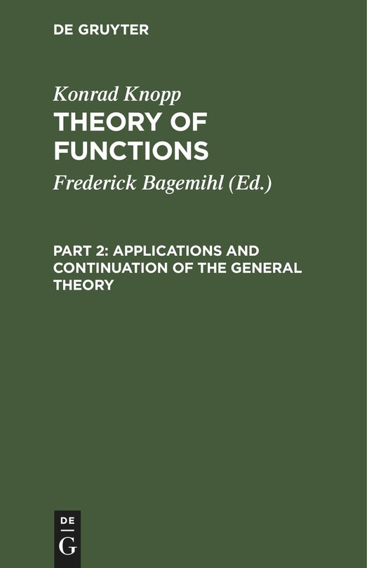Couverture_Applications and Continuation of the General Theory