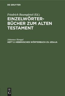 Front cover_Hebräisches Wörterbuch zu Jesaja