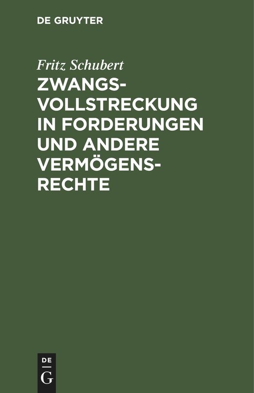 Couverture_Zwangsvollstreckung in Forderungen und andere Vermögensrechte