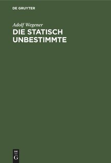 Front cover_Die statisch Unbestimmte