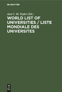 World List of Universities / Liste Mondiale des Universites