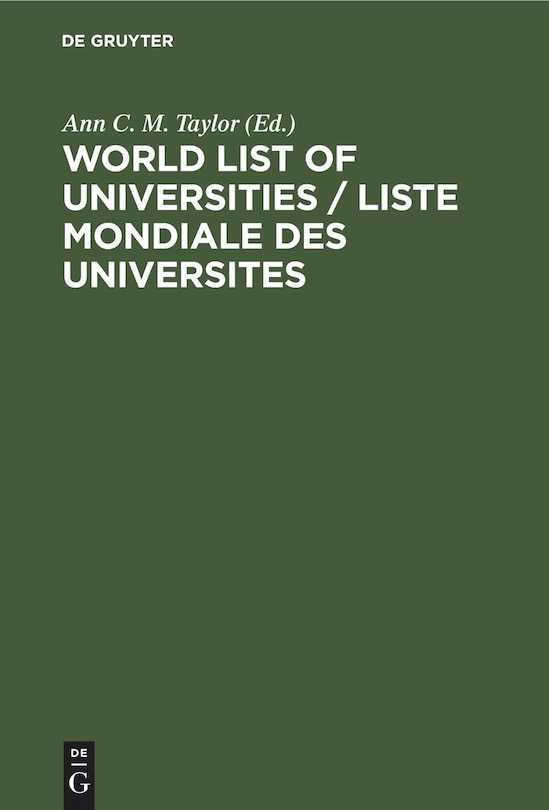 World List of Universities / Liste Mondiale des Universites