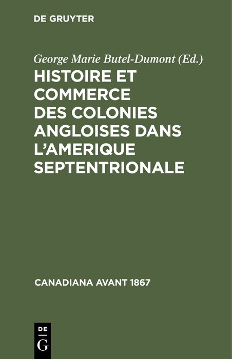 Front cover_Histoire et commerce des colonies angloises dans l’Amerique Septentrionale