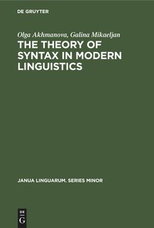 Front cover_The Theory of Syntax in Modern Linguistics