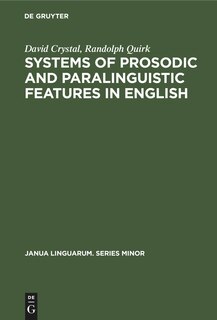Couverture_Systems of Prosodic and Paralinguistic Features in English