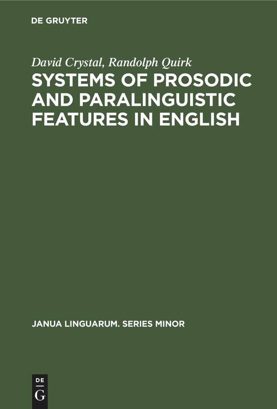Couverture_Systems of Prosodic and Paralinguistic Features in English