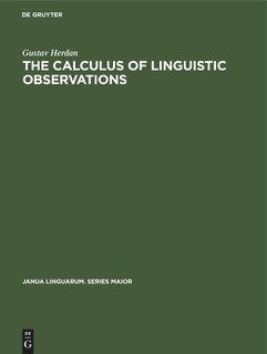 Front cover_The Calculus of Linguistic Observations