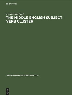 Front cover_The Middle English Subject-Verb Cluster