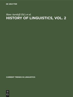 Couverture_History of Linguistics, Vol. 2