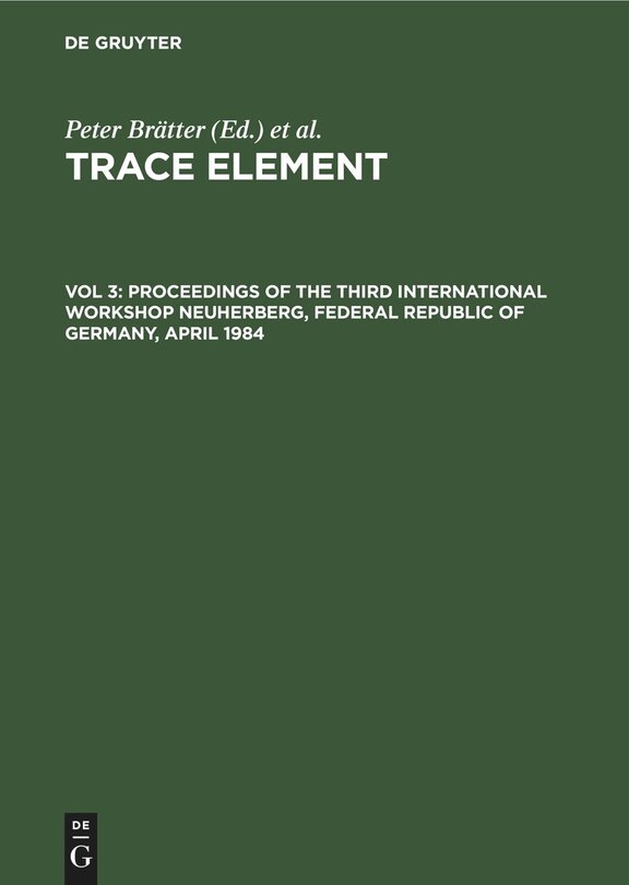 Front cover_Proceedings of the Third International Workshop Neuherberg, Federal Republic of Germany, April 1984