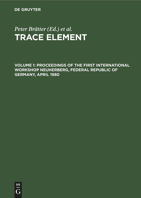 Front cover_Proceedings of the First International Workshop Neuherberg, Federal Republic of Germany, April 1980