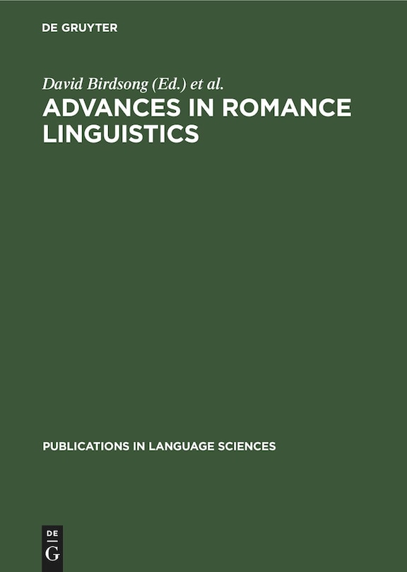 Couverture_Advances in Romance Linguistics