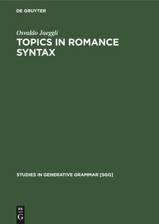 Front cover_Topics in Romance Syntax