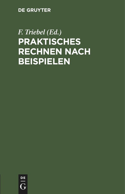 Front cover_Praktisches Rechnen nach Beispielen