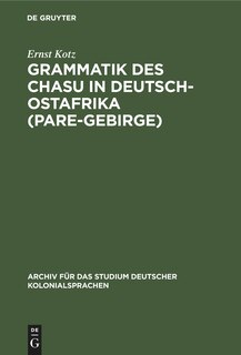 Front cover_Grammatik des Chasu in Deutsch-Ostafrika (Pare-Gebirge)